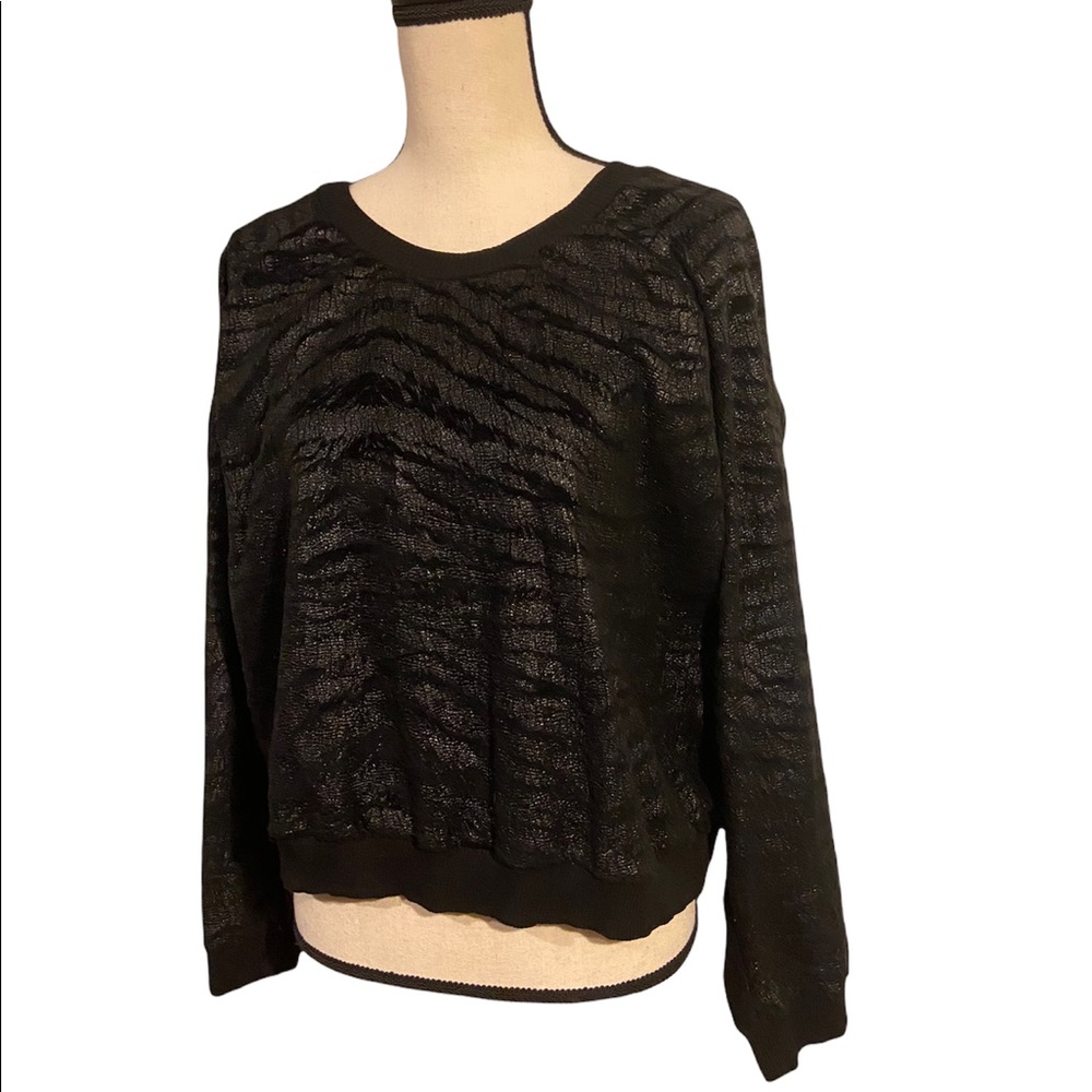 Asos Black Textured Zebra Pattern Size 14 Sweatsh… - image 3